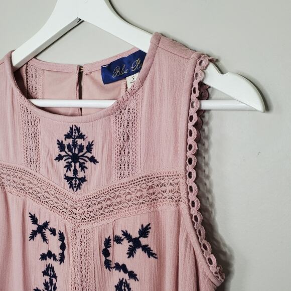 BLUE RAIN | Pink Embroidered Dress | Small - Picture 5 of 7